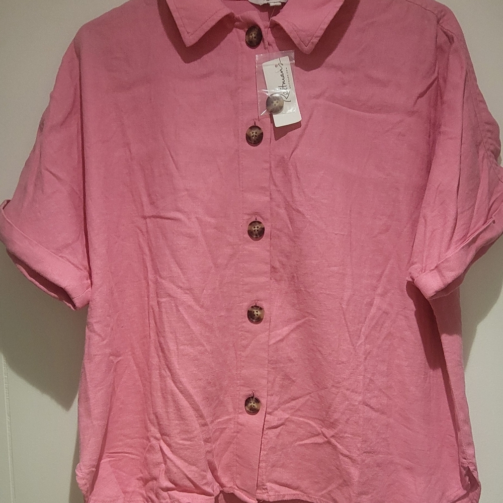 reitmans women's button up shirts  Pink